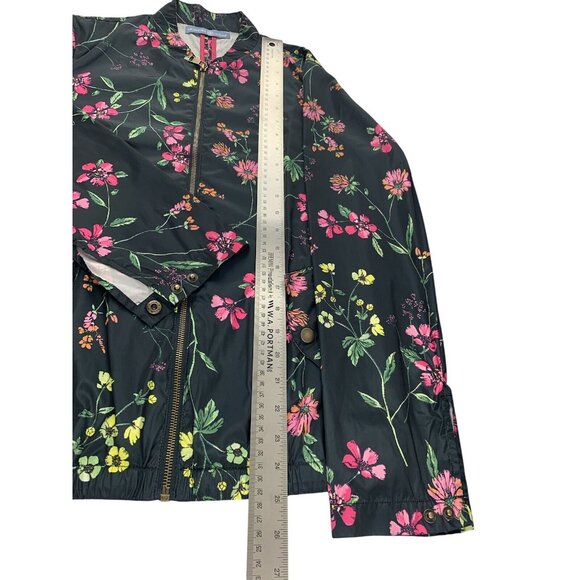 Signature Weekend Womens Floral Print Lightweight Jacket With Ribbed Hem & Cuffs - Picture 7 of 10